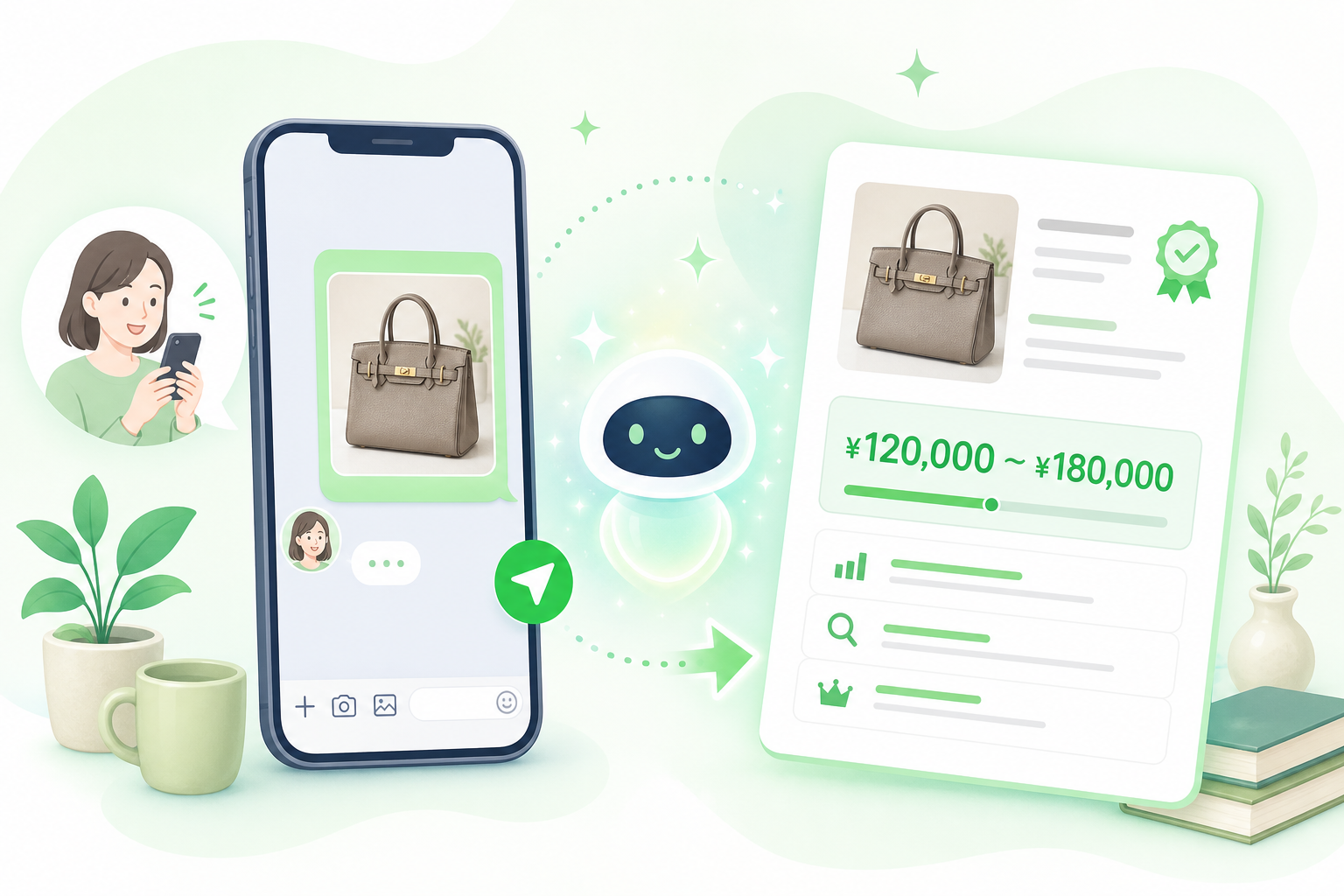 AIなんでも鑑定 — LINEで写真を送ると実売相場レポートが届く